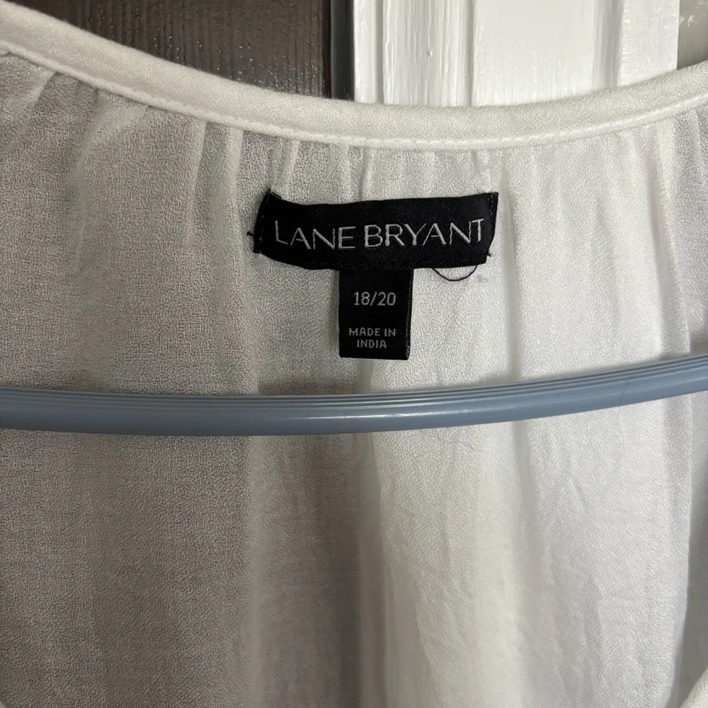 Lane Bryant Blue and White Ombre Batwing sleeved Blouse - Picture 2 of 4